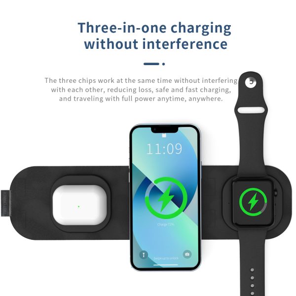 Foldable 3 in 1 Magnetic Wireless Charger Pad HY020 - Image 7