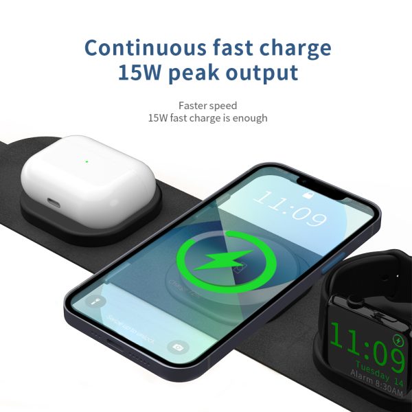 Foldable 3 in 1 Magnetic Wireless Charger Pad HY020 - Image 6