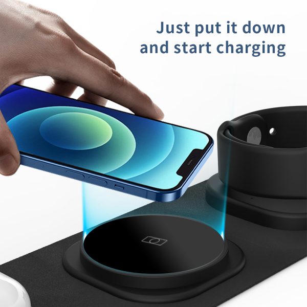 Foldable 3 in 1 Magnetic Wireless Charger Pad HY020 - Image 3