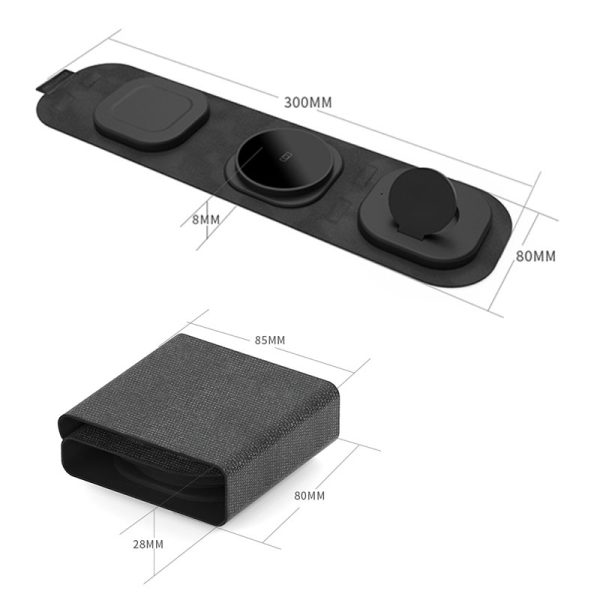 Foldable 3 in 1 Magnetic Wireless Charger Pad HY020