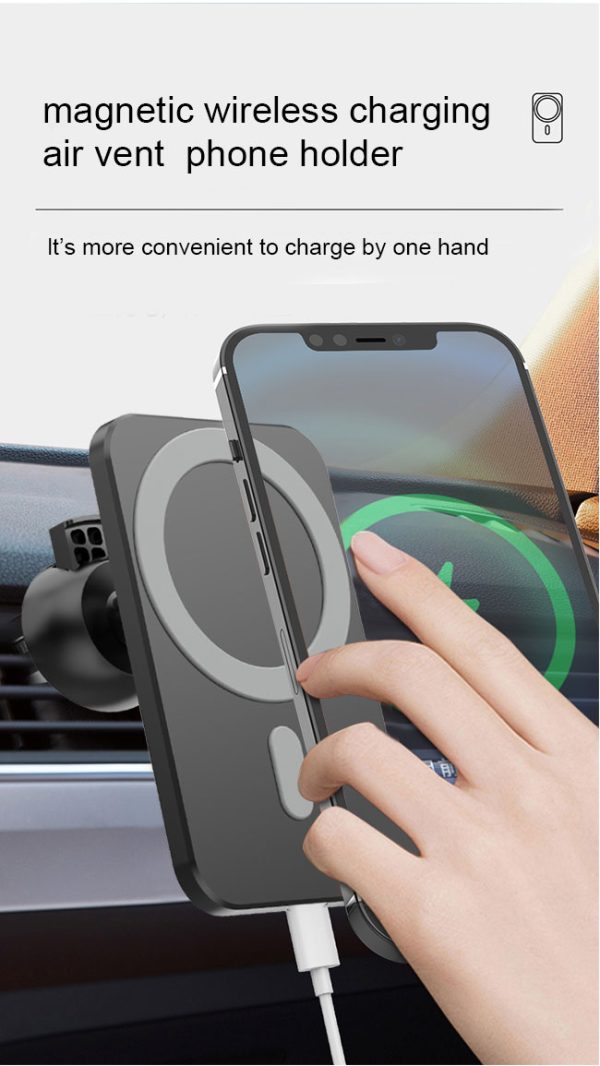 15W with 360° Rotation and Secure Mount Magnetic Car Wireless Charger X16 - Image 6