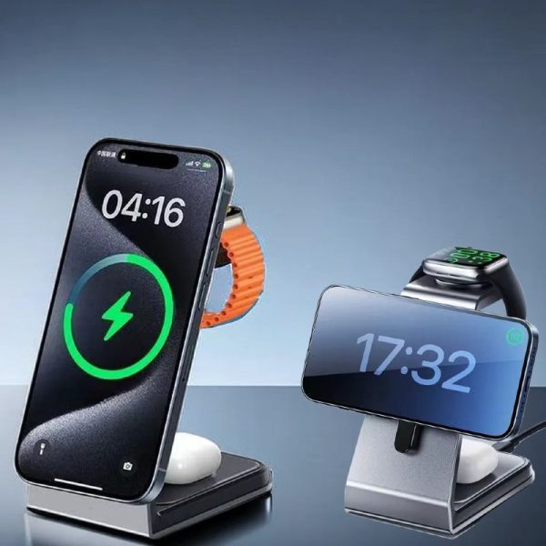 Magnetic 3-in-1 Wireless Charger with Aluminum Alloy Build 3C022 - Image 12