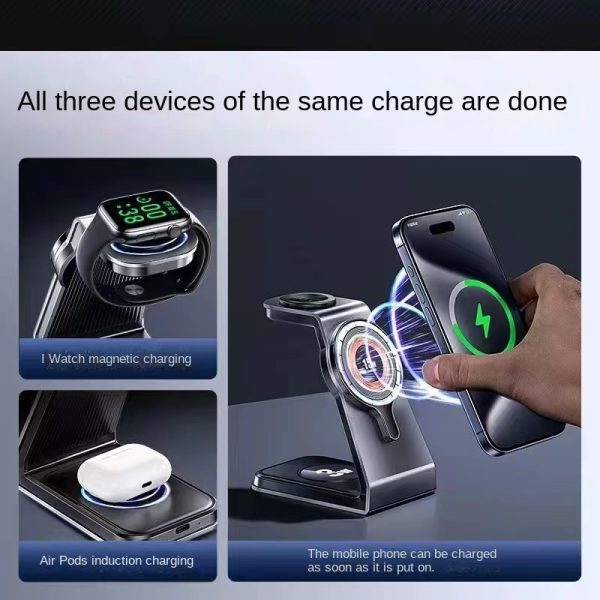 Magnetic 3-in-1 Wireless Charger with Aluminum Alloy Build 3C022 - Image 15