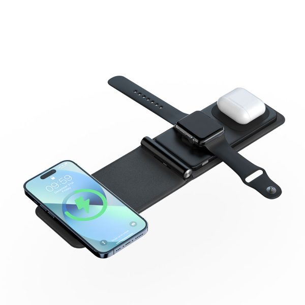 Foldable 3-in-1 with Adjustable Angles Magnetic Wireless Charger HY026 - Image 8