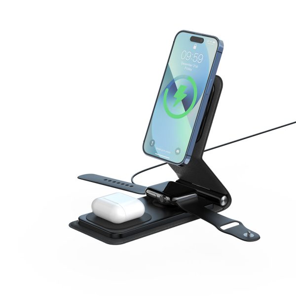 Foldable 3-in-1 with Adjustable Angles Magnetic Wireless Charger HY026 - Image 10