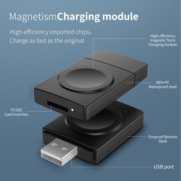 Magnetic Apple Watch Wireless Charger with TF/SD Card Reader S02 - Image 8