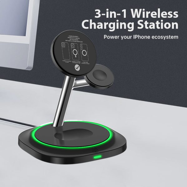 Magnetic 3-in-1 Fast Charging Station D11A