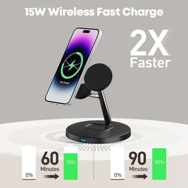 15W Magnetic Wireless Fast Charger for Phone, Watch, and Headset D11 - Image 5