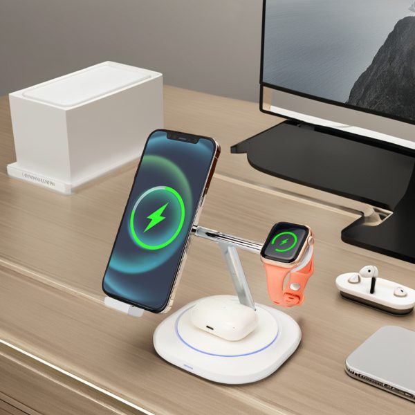 Magnetic 3-in-1 Wireless Fast Charger with Multi-Device Compatibility D10A - Image 2