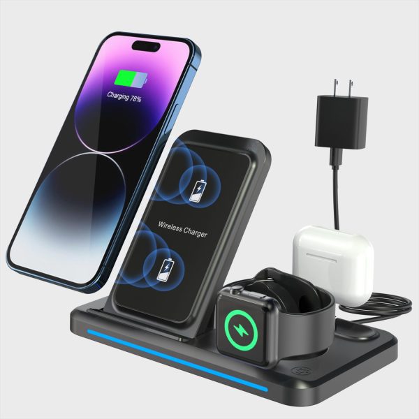 3-in-1 for Phones, AirPods, and Apple Watches  Fast Wireless Charging Station Z10 - Image 2