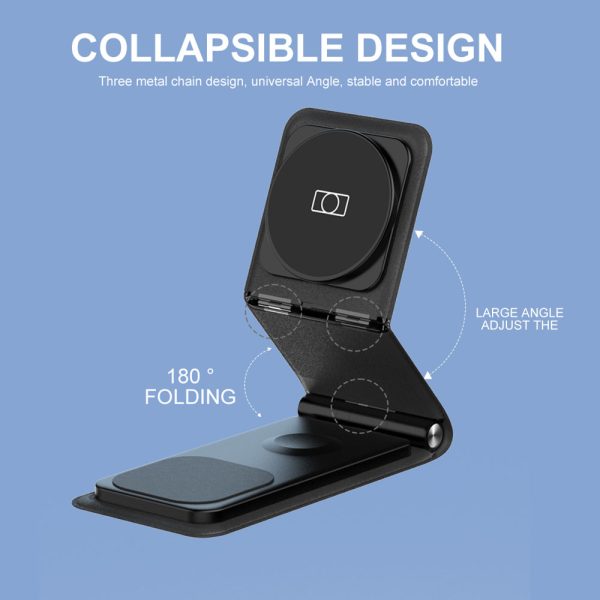 Foldable 3-in-1 with Adjustable Angles Magnetic Wireless Charger HY026 - Image 5