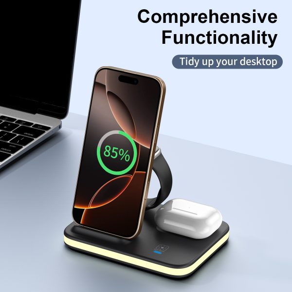 Magnetic Foldable 4-in-1 Wireless Charger with Ambient Light MW115A