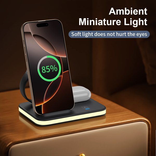 Magnetic Foldable 4-in-1 Wireless Charger with Ambient Light MW115A - Image 5