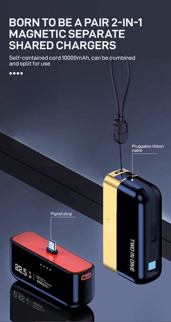 Magnetic 2-in-1 Detachable Wireless Charger with 10,000mAh MW213 - Image 2